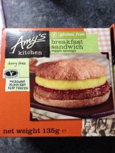Amy's Kitchen giving us a gluten free breakfast sandwich that's also dairy free and vegan!