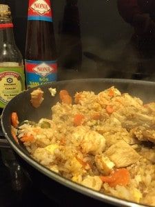 Gluten Free Fried Rice with King Prawns and Chicken