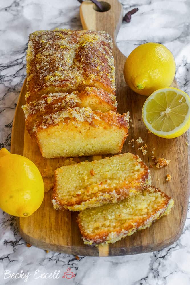 7-Ingredient Gluten Free Lemon Drizzle Cake Recipe (dairy free)