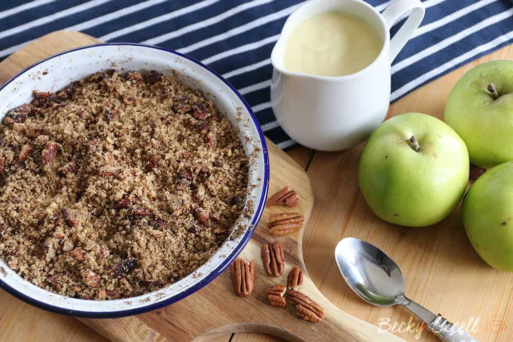 6-Ingredient Gluten Free Apple Crumble Recipe (vegan + dairy free)