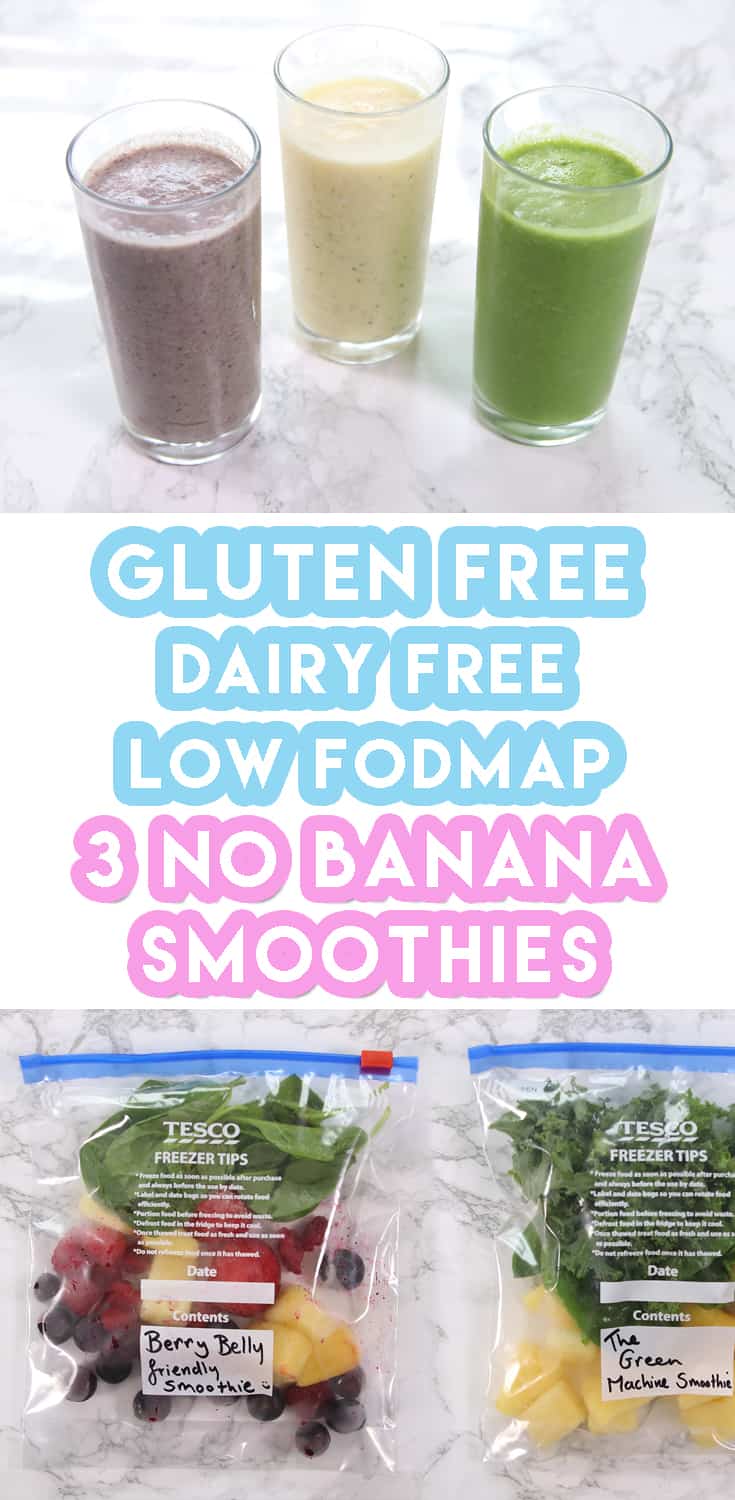 3 Low FODMAP Smoothie Recipes For Weekly Meal Prep No Banana Dairy Free   3 Low Fodmap Smoothie Recipes No Banana Dairy Free Gluten Free Pinterest 