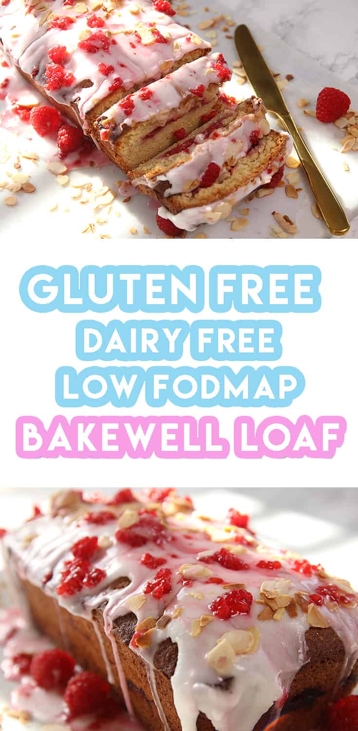 Gluten Free Bakewell Loaf Cake Recipe (dairy free & low FODMAP)