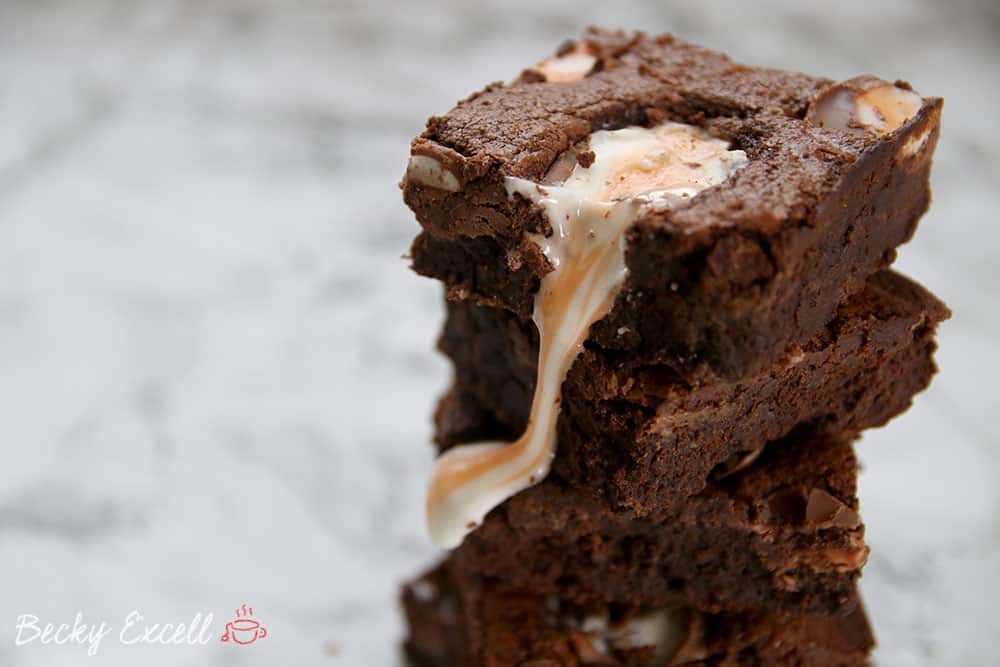 Gluten free Creme Egg Brownies