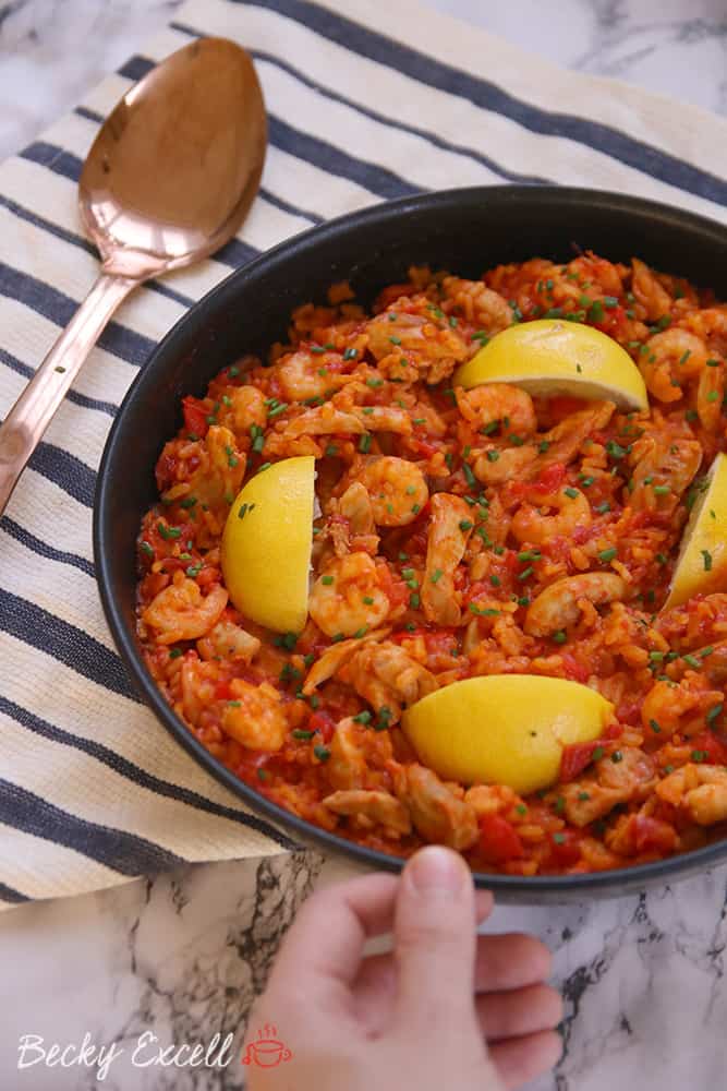 Gluten Free Paella Mixta - Eat at Our Table