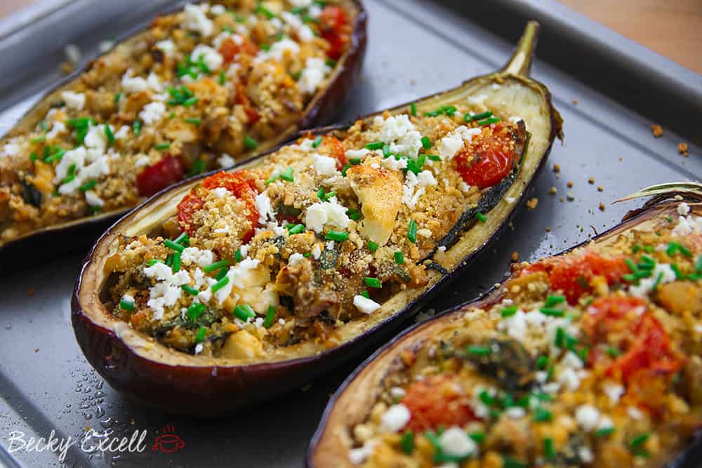 My Gluten Free Stuffed Baked Aubergine Recipe Vegan Low Fodmap