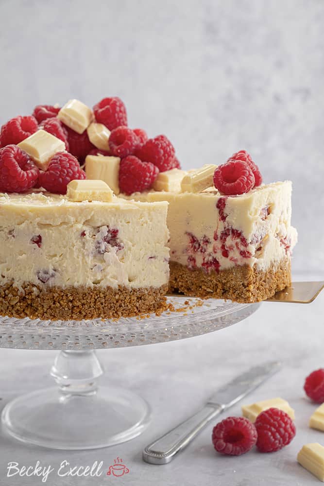 My Gluten Free White Chocolate and Raspberry Cheesecake Recipe (No-Bake)