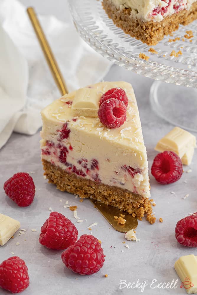 My Gluten Free White Chocolate and Raspberry Cheesecake Recipe (No-Bake)