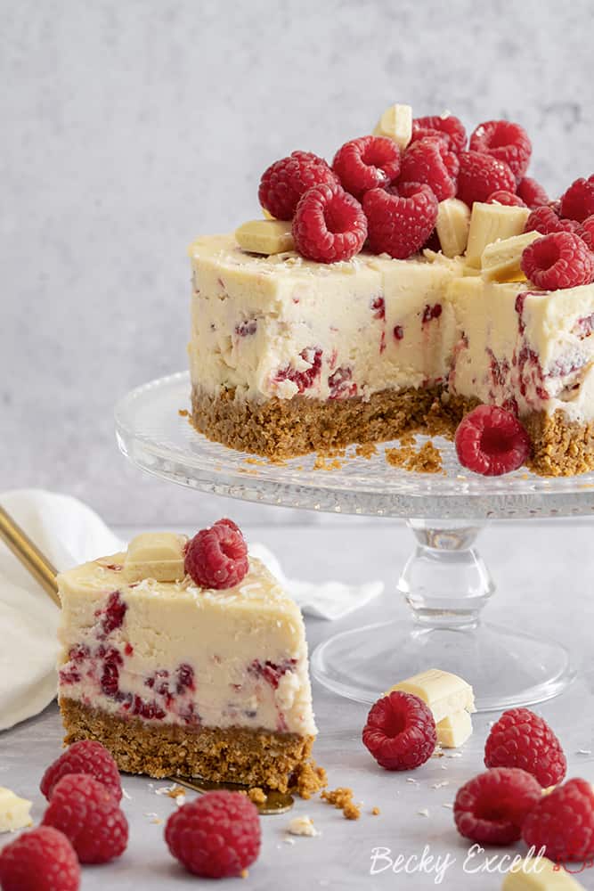 My Gluten Free White Chocolate and Raspberry Cheesecake Recipe (No-Bake)