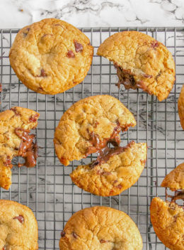 gluten free nutella-stuffed choc chip cookies