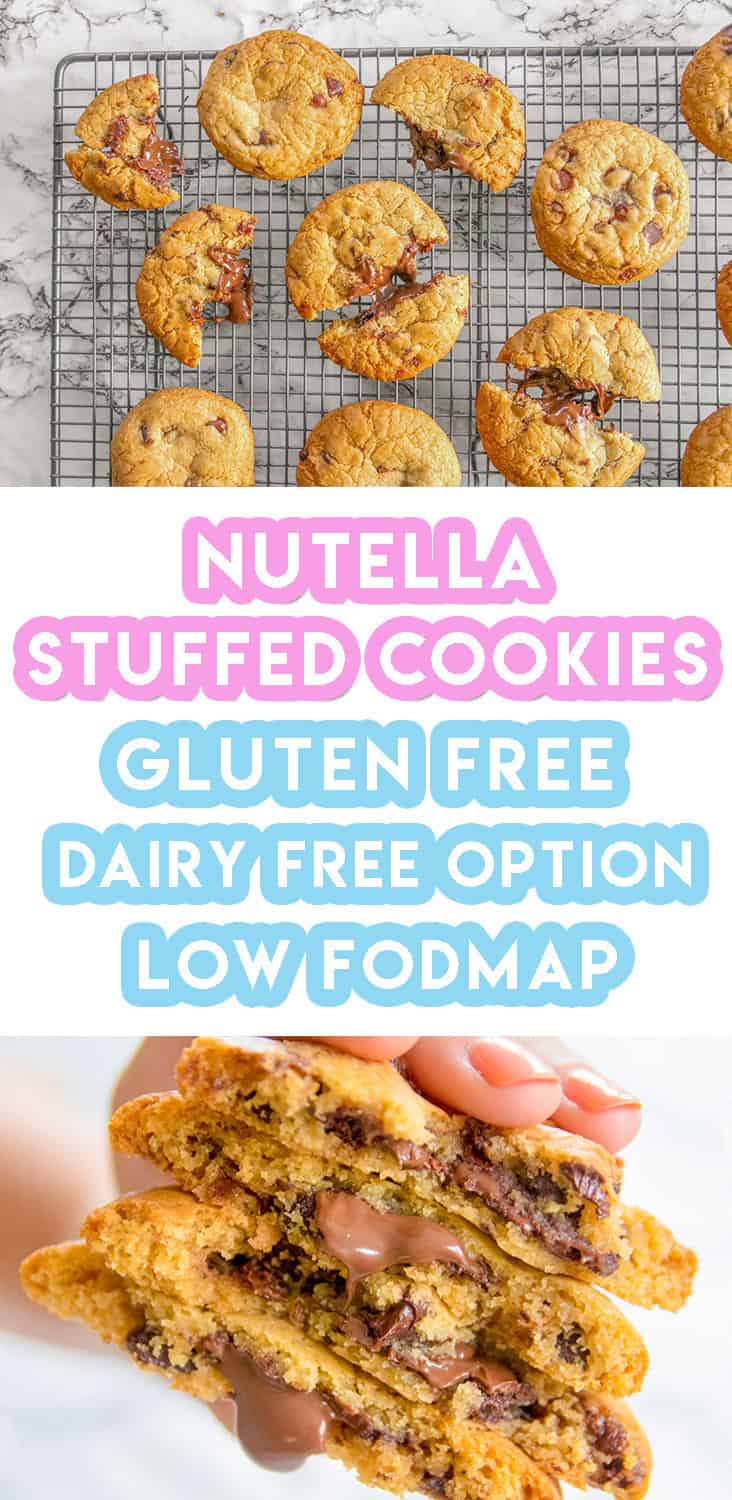 gluten free nutella-stuffed choc chip cookies