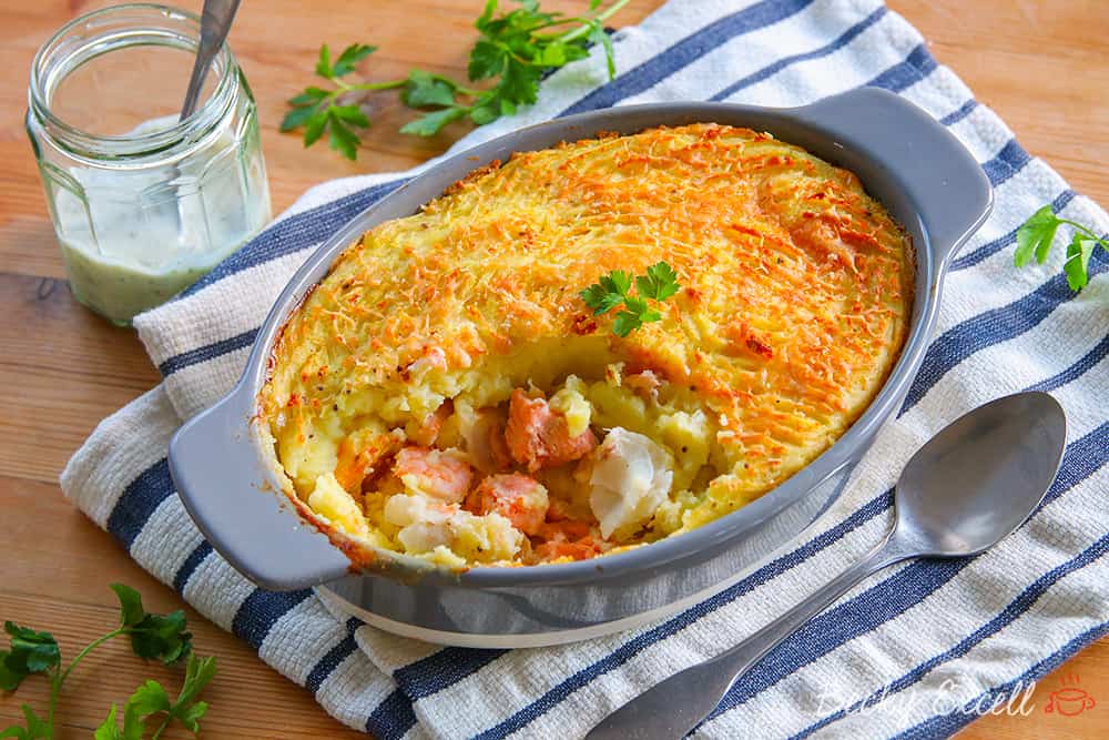 Gluten Free Fish Pie Recipe (dairy free + low FODMAP)