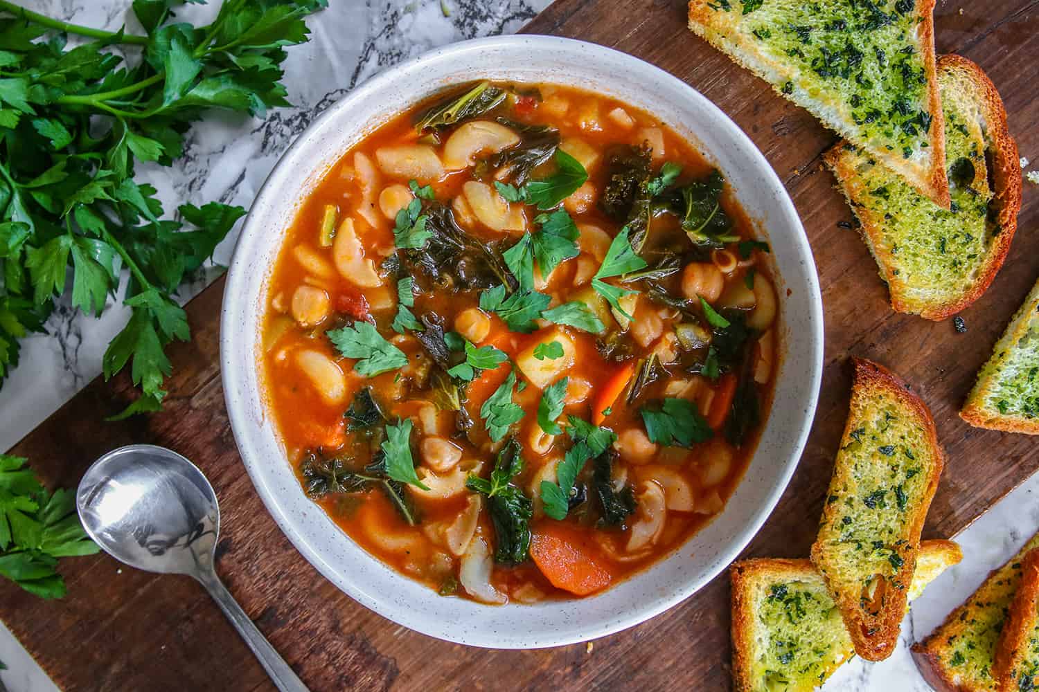 Gluten Free Minestrone Soup Recipe with Herby Croutons