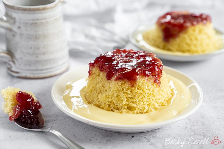 Microwaveable Gluten Free Jam Sponge Pudding Recipe (dairy free)