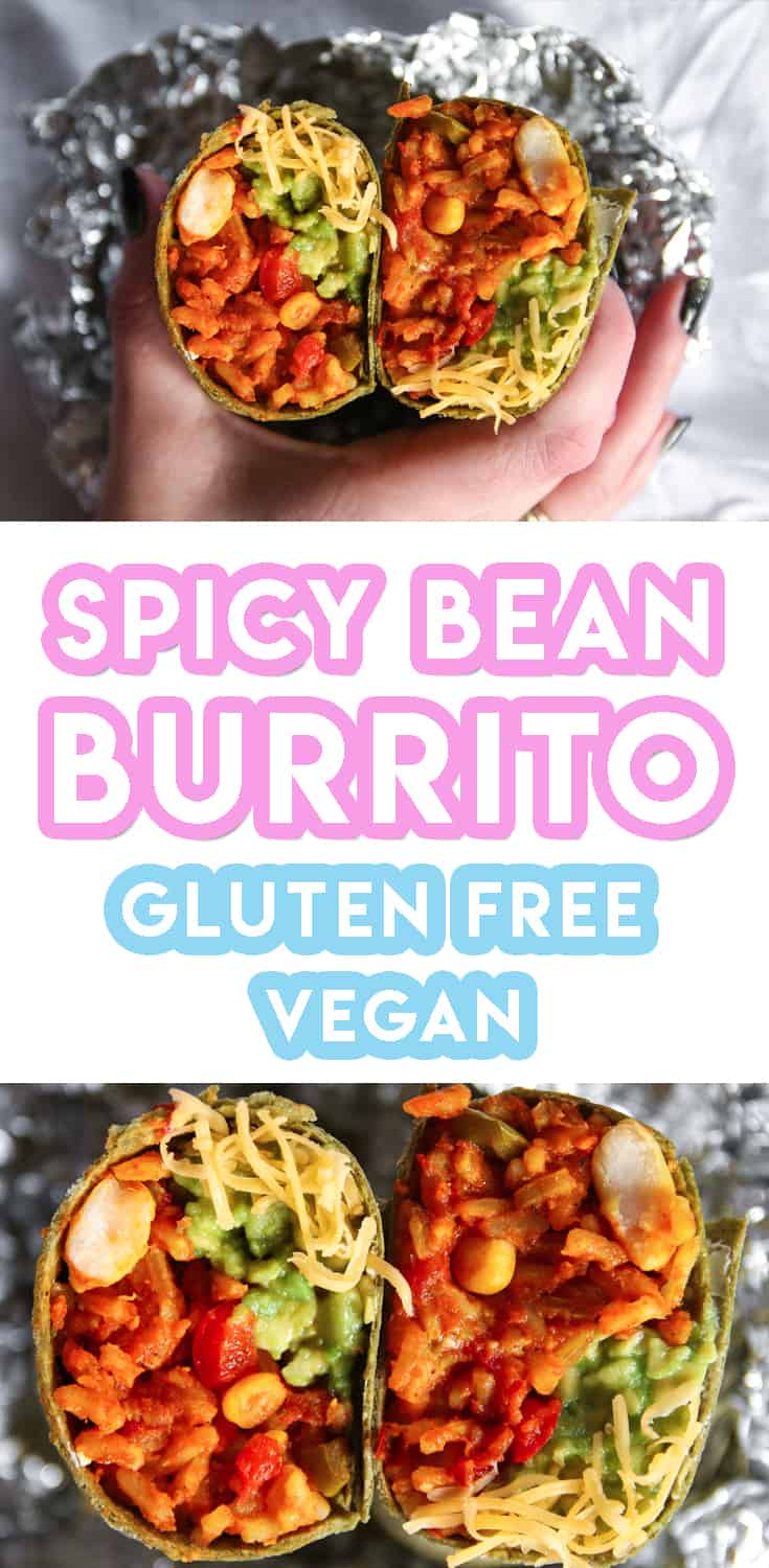 My Gluten Free and Vegan Spicy Bean Burrito Recipe