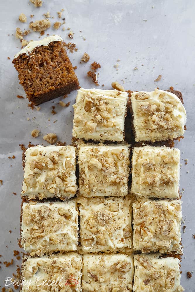 Gluten Free Carrot Cake Traybake Recipe (dairy free, low ...