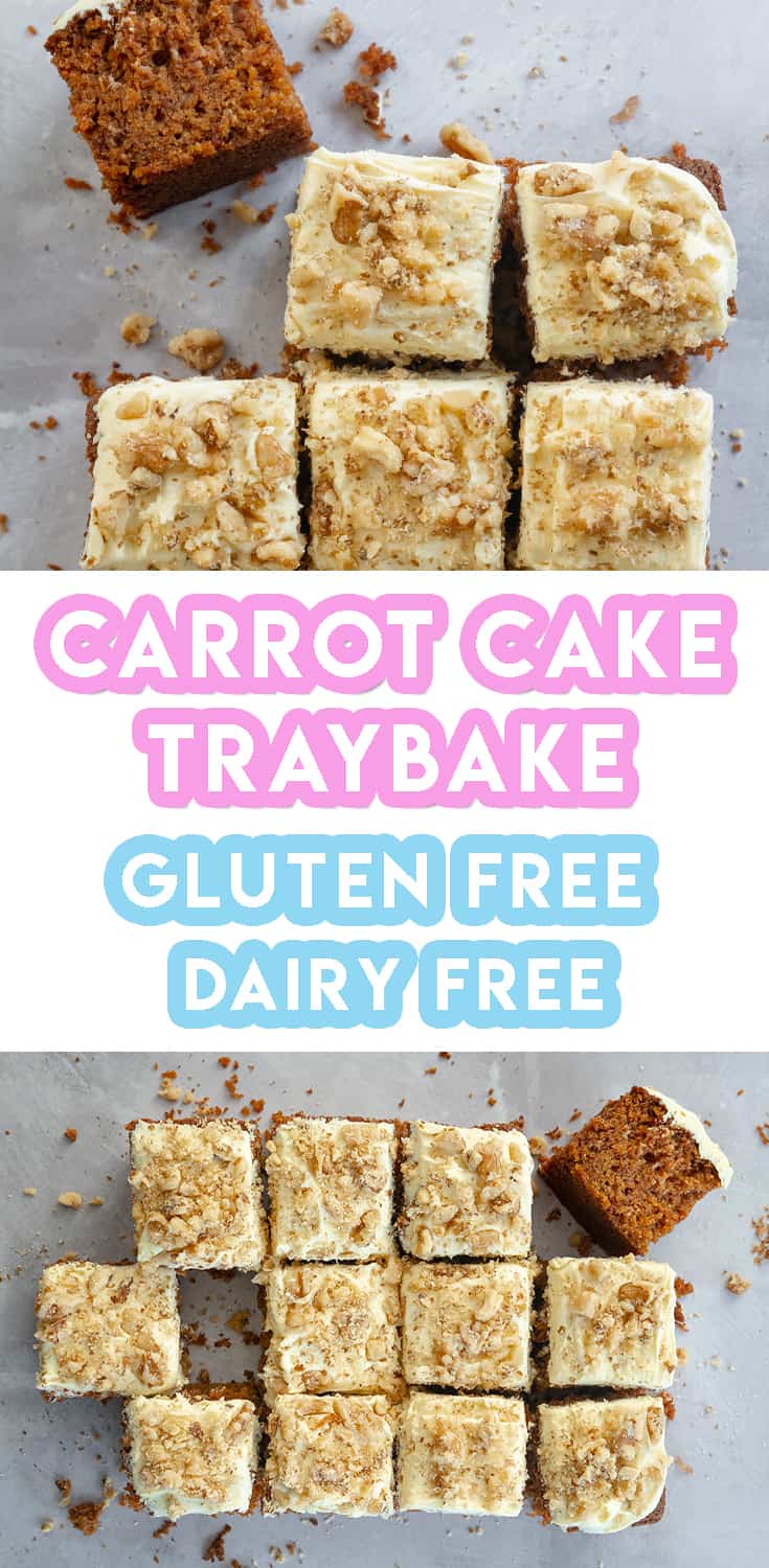 Gluten Free Carrot Cake Traybake Recipe (dairy free, low FODMAP)