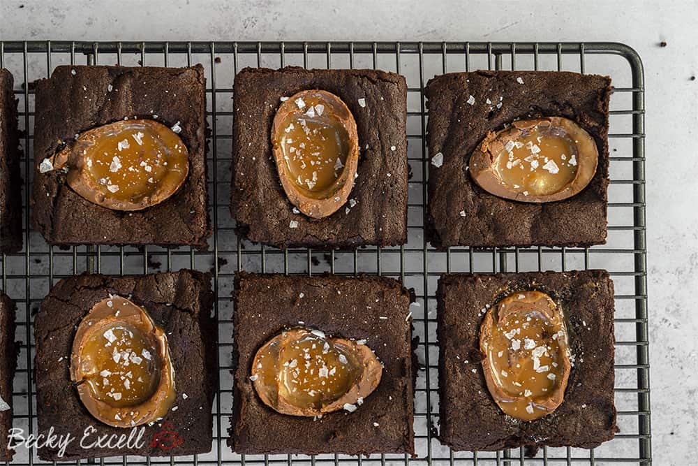 Gluten free Caramel Egg Brownies