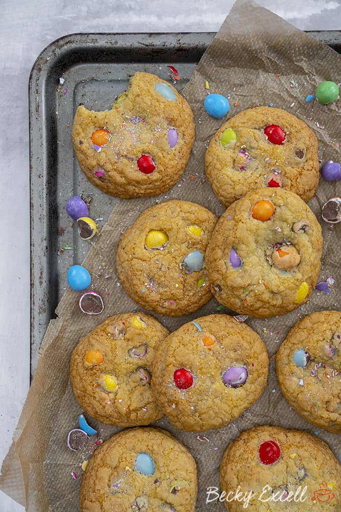 Gluten free Smarties Mini Egg Cookies