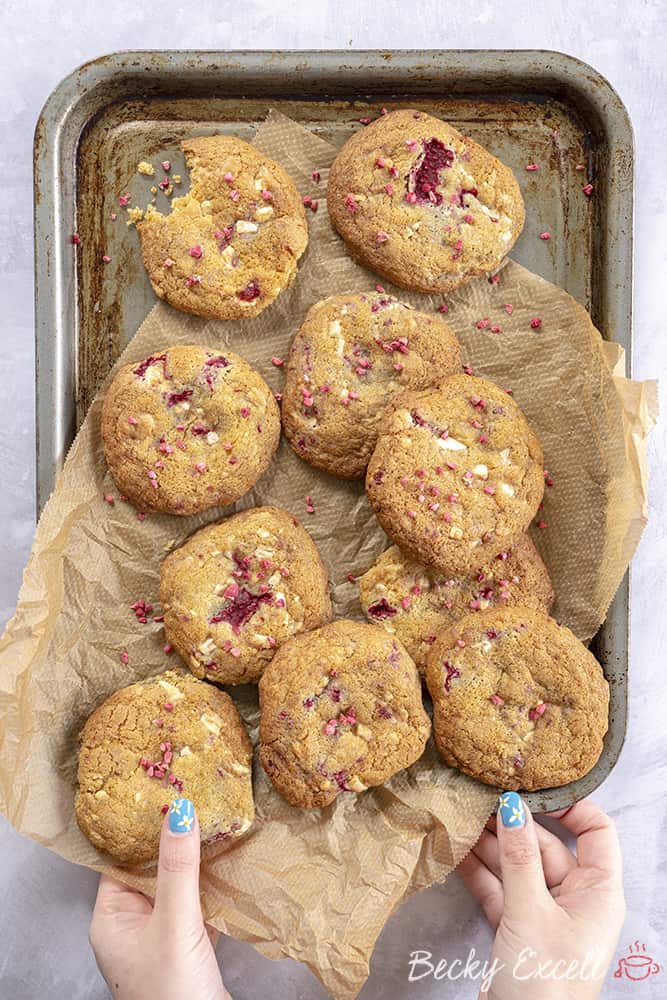 Gluten Free White Chocolate and Raspberry Cookies Recipe ...