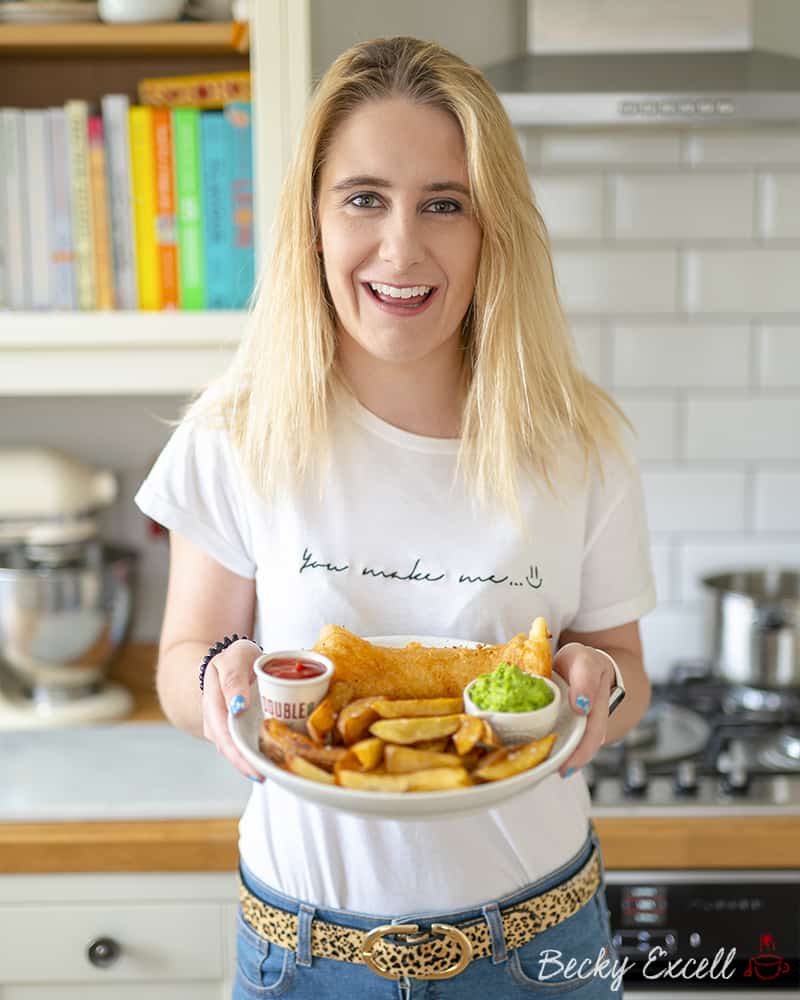 Gluten free beer battered fish and chips recipe (dairy free, low FODMAP)