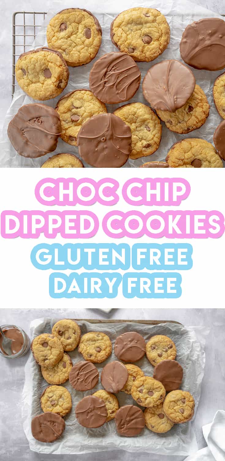Gluten Free Choc Chip Dipped Cookies Recipe (dairy free)