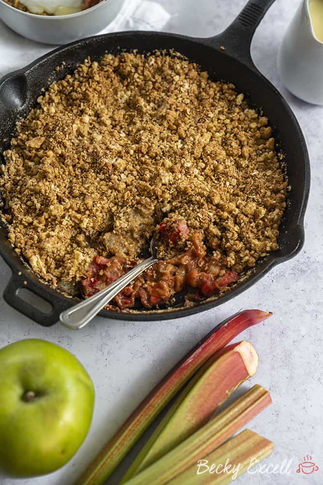 My Gluten Free Apple and Rhubarb Crumble Recipe (vegan + dairy free)