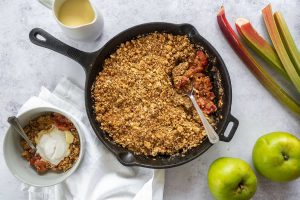 My Gluten Free Apple and Rhubarb Crumble Recipe (vegan + dairy free)
