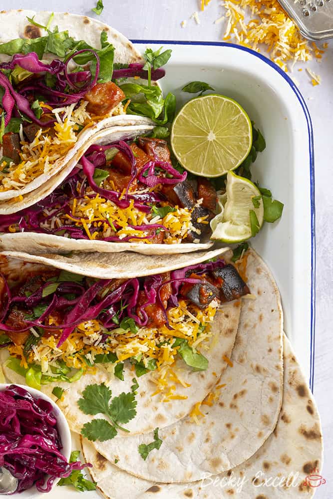 My Gluten Free Veggie Chilli Tacos with Pink Pinkled Cabbage Recipe (vegan, low FODMAP)