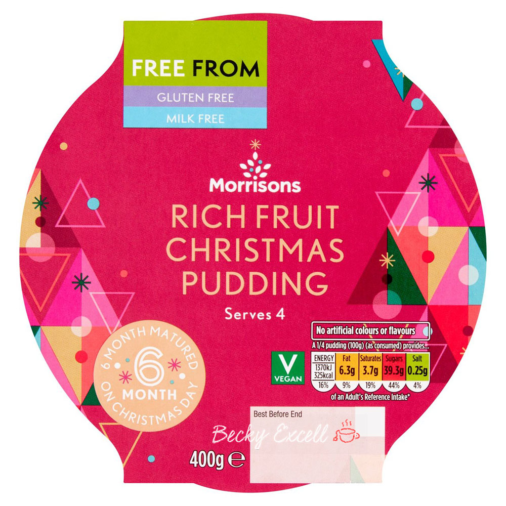 Morrisons gluten-free Christmas products - rich fruit christmas pudding