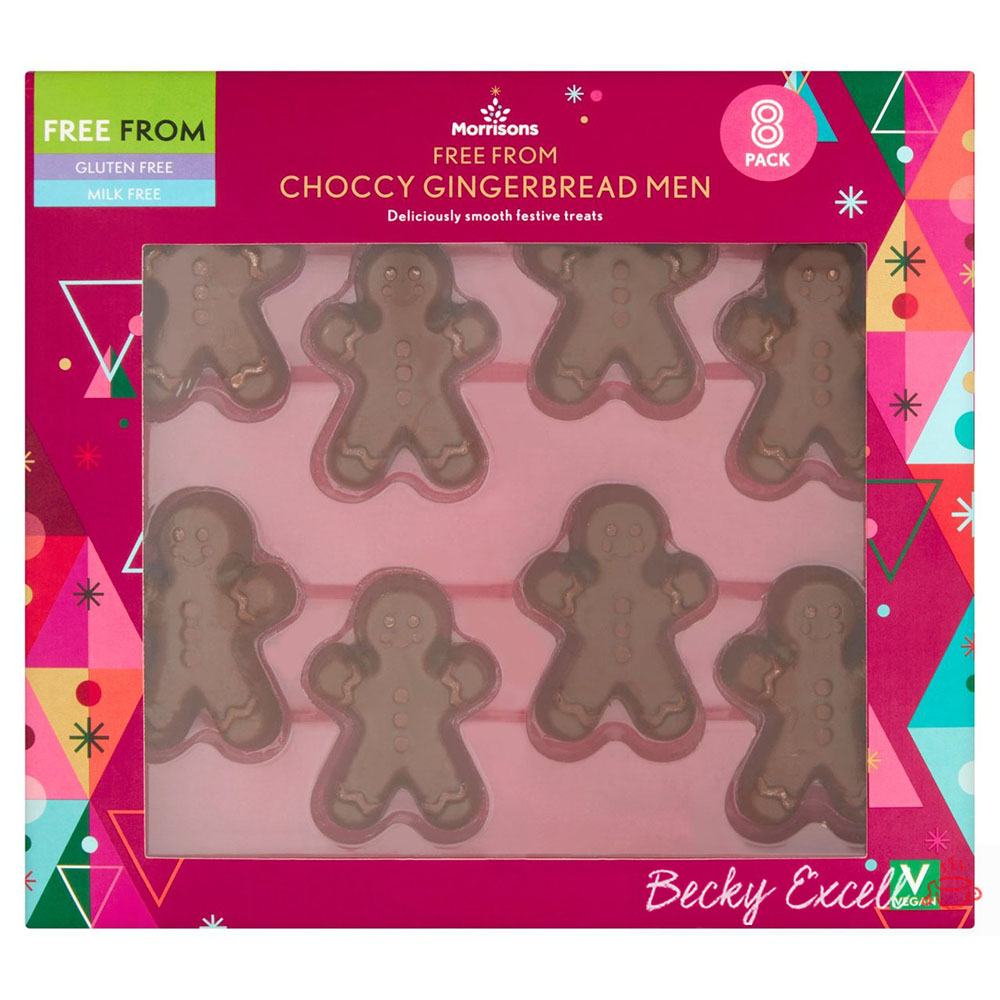 Morrisons gluten-free Christmas products - choccy gingerbread men