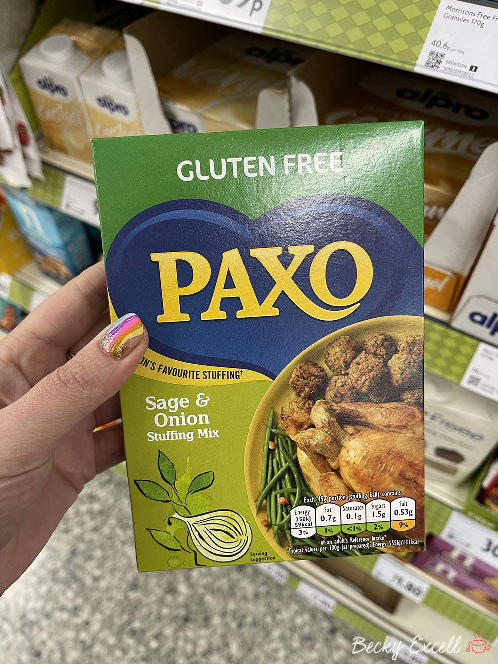 Morrisons gluten-free Christmas products - paxo gluten-free stuffing