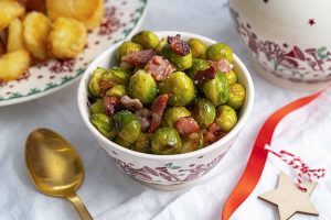 Roasted Brussels Sprouts with Bacon Recipe (dairy free, low FODMAP)
