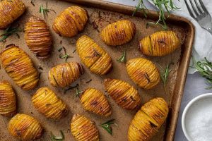 Hasselback Potatoes Recipe – BEST EVER! (dairy free, vegan, low FODMAP)