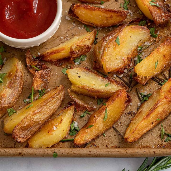 Super Crispy Baked Potato Wedges Recipe - Best Ever!