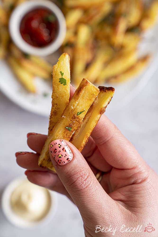 Super Crispy Baked French Fries Recipe - BEST EVER! (vegan, low FODMAP)