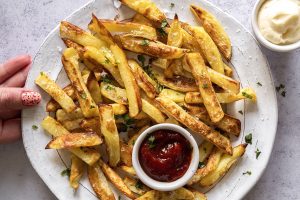Super Crispy Baked French Fries Recipe – BEST EVER! (vegan, low FODMAP)