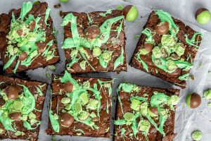 Gluten Free Mint Chocolate Brownies Recipe with Aero Peppermint Bubbles