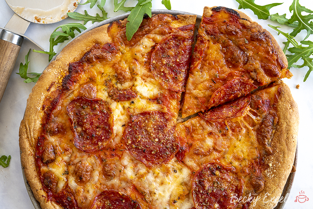 Gluten Free Pizza Base Recipe with 3-Ingredients (vegan, dairy free, low FODMAP)