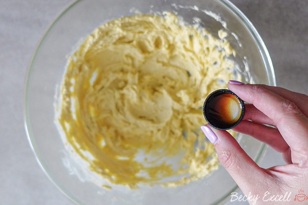 4-Ingredient Gluten Free Choc Chip Shortbread Recipe: Add your vanilla extract, if using.