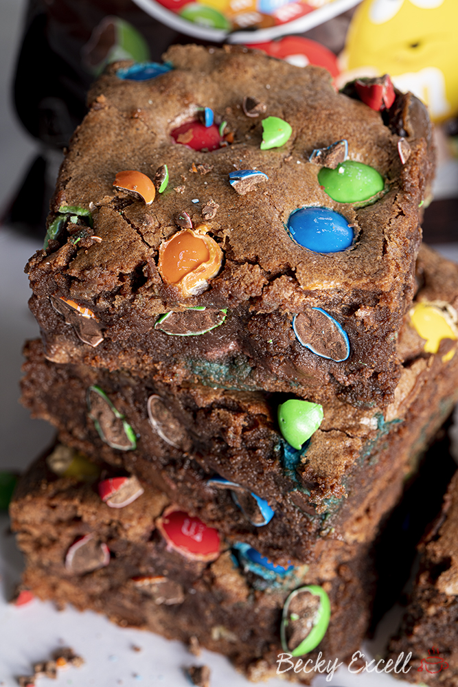 4-Ingredient M&M's Brownies Recipe - SUPER EASY METHOD! (gluten-free)