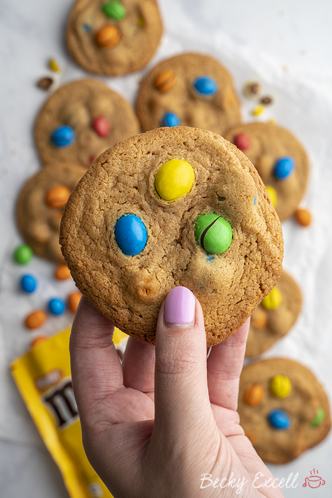 4-Ingredient Peanut M&M's Cookies Recipe - SUPER EASY METHOD! (gluten-free)