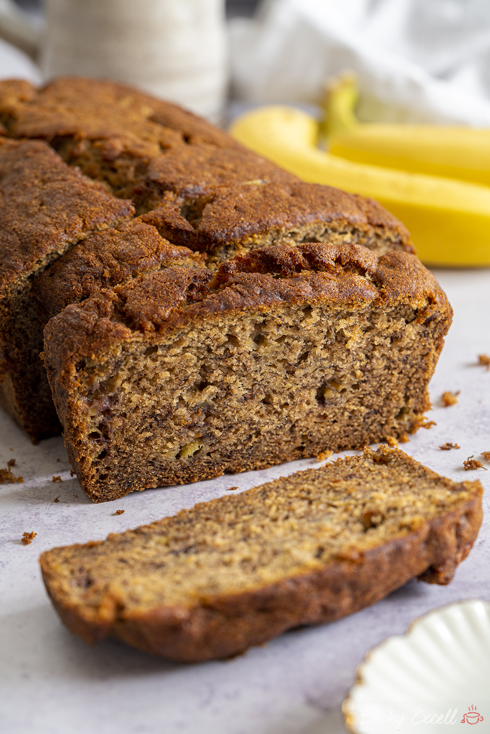 Moist Banana Bread: no eggs, no dairy