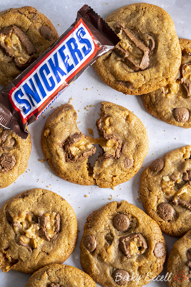 4-Ingredient Snickers Cookies Recipe - SUPER EASY METHOD! (gluten-free)