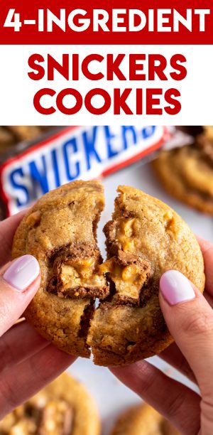 4-Ingredient Snickers Cookies Recipe - EASY METHOD! (gluten-free)