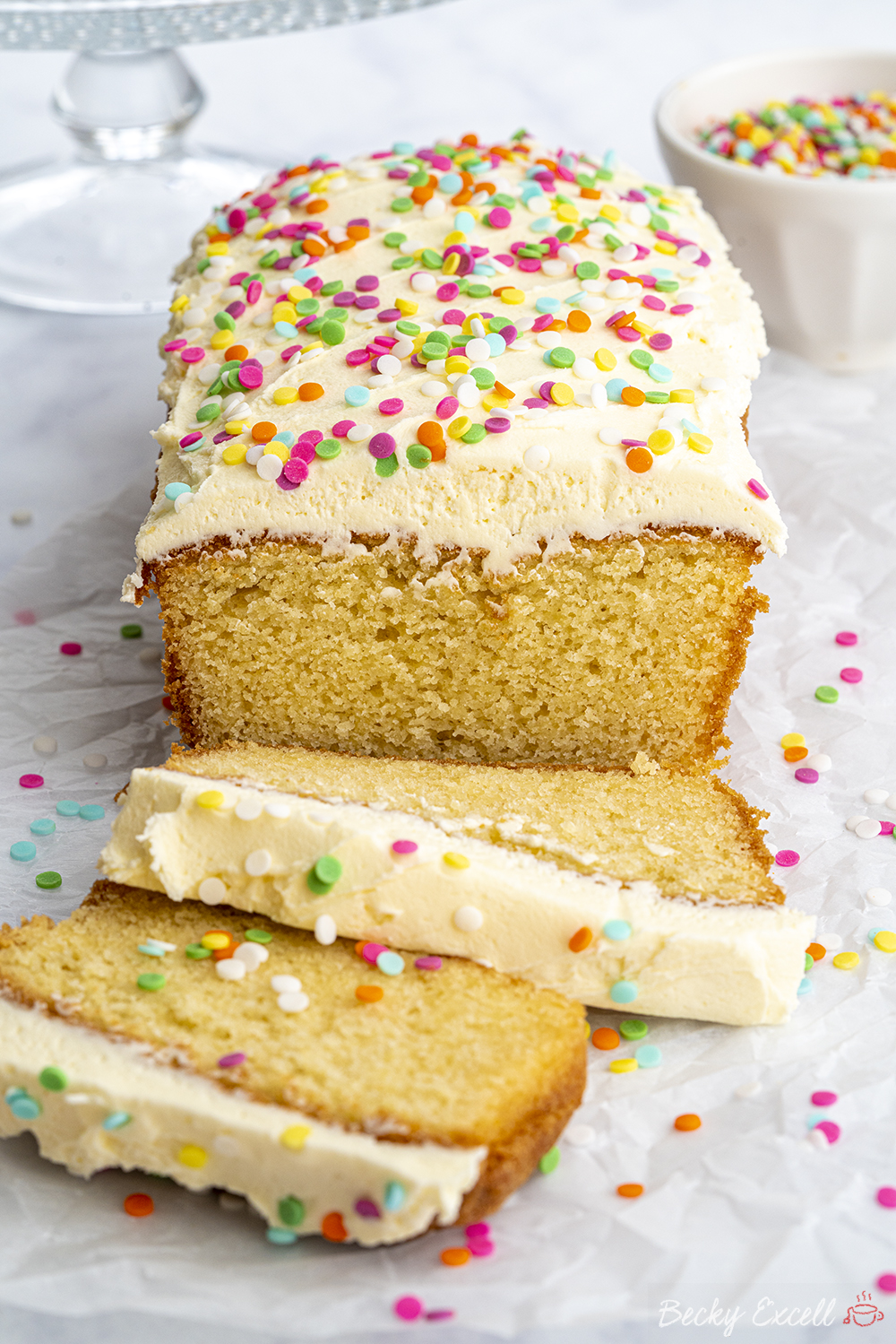 Gluten-free Vanilla Loaf Cake Recipe - BEST EVER! (dairy-free option)