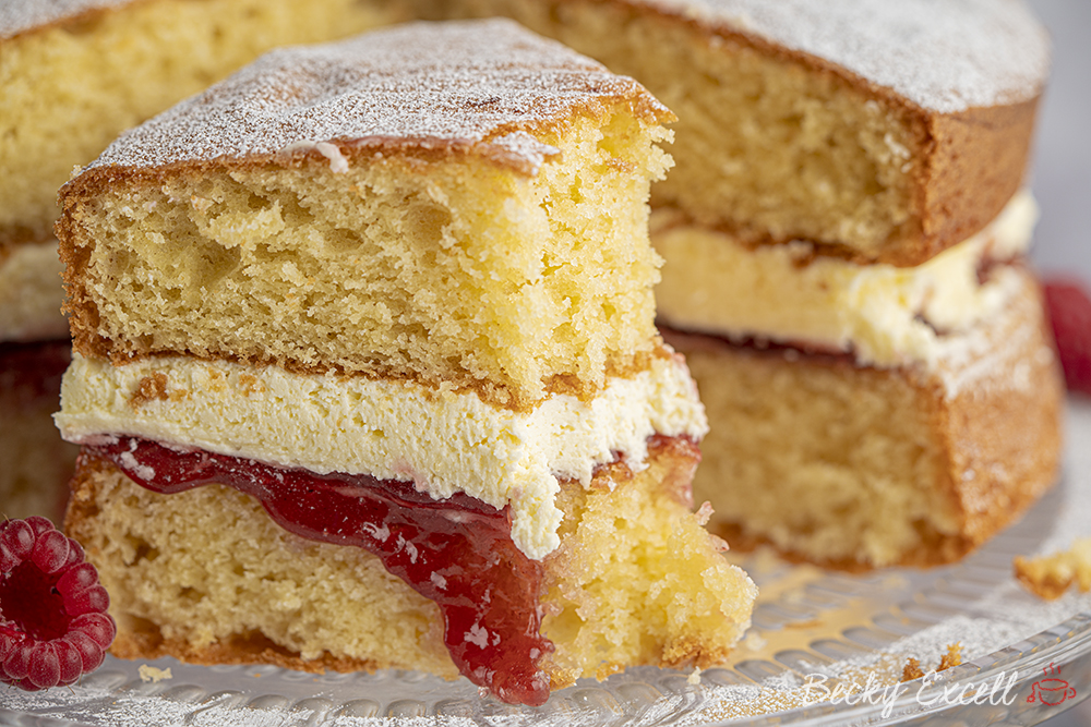 Gluten-free Victoria Sponge Cake Recipe - BEST EVER! (low FODMAP, dairy-free option)