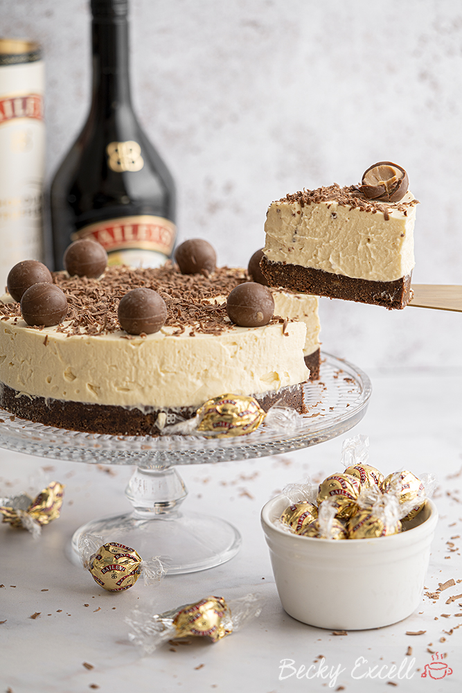 Gluten-free Baileys Cheesecake Recipe - No-bake (dairy-free/vegan option)