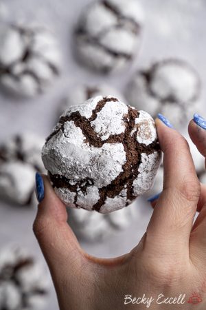 Gluten-free Chocolate Crinkle Cookies Recipe (dairy-free)