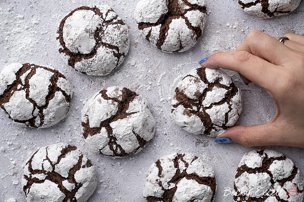 Gluten-free Chocolate Crinkle Cookies Recipe - Snow cookies! (dairy-free)