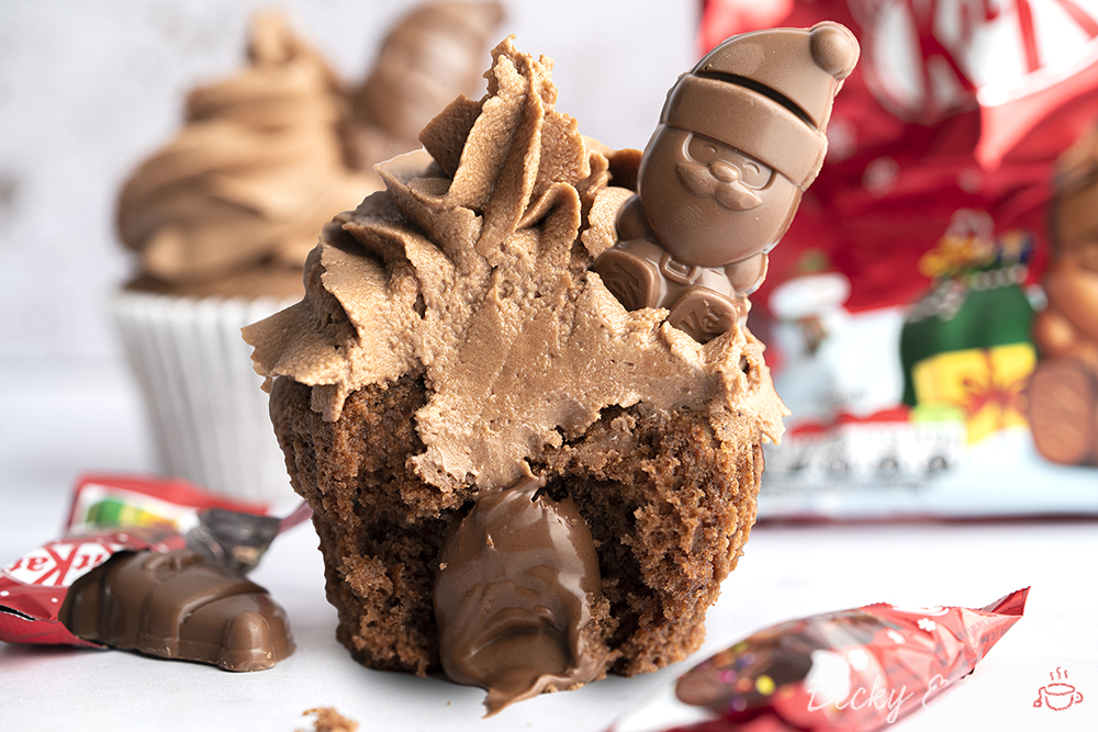 Gluten-free KitKat Santa Christmas Cupcakes Recipe (dairy-free option)